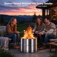 thumbnail image 4 of Eclaron 20 inch Smokeless Fire Pit, Portable Stainless Steel Wood Burning Fire Pit with Grill Grate and Carry Bag for Camping, Backyard, Patio, RV and Bonfire, 4 of 8