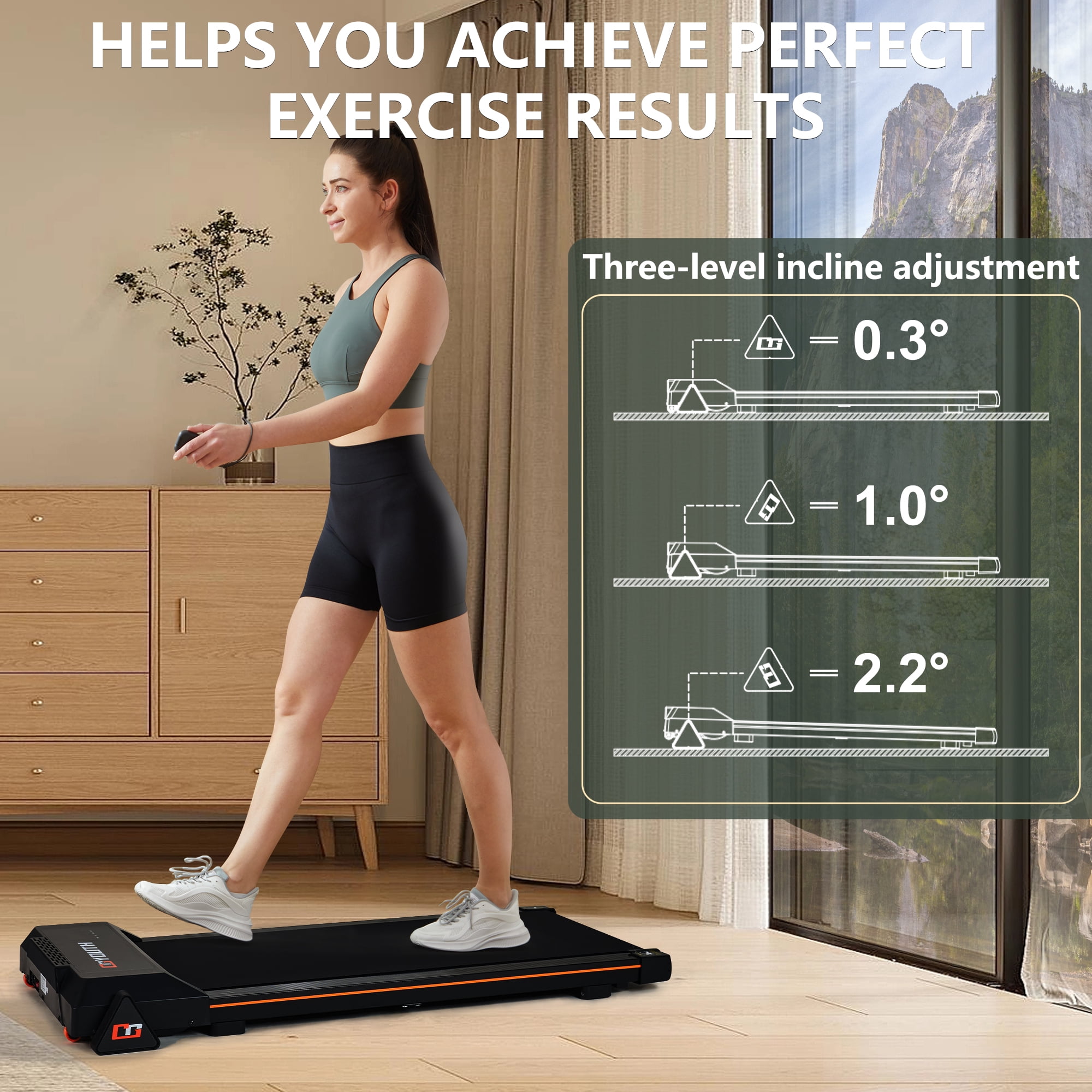 Goyouth Portable Mini Electric Treadmill with 3-Level Incline
