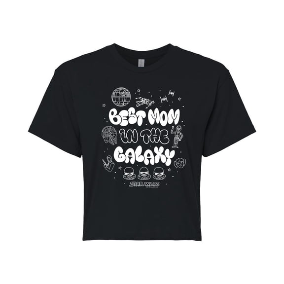 Star Wars - Best Mom Galaxy - Juniors Cropped Tee