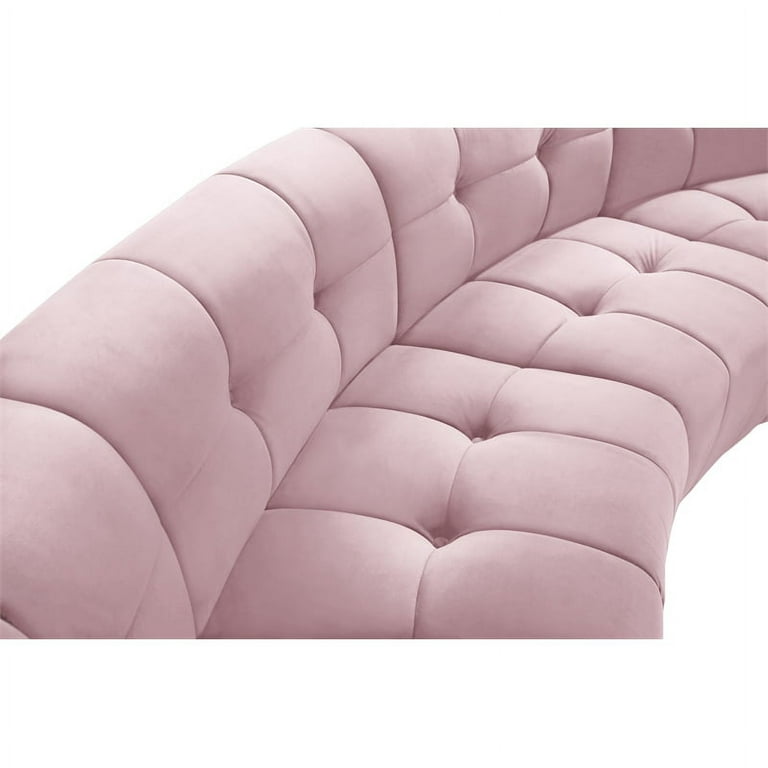 Meridian Furniture Tuft Velvet Modular Sectional 5B Meridian Furniture Tuft Velvet Modular Sectional 5B