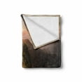 thumbnail image 2 of Adventure Soft Flannel Fleece Throw Blanket, Photograph of Road on a Cliff Leading to the Sun Trekking Course Nature Image, Cozy Plush for Indoor and Outdoor Use, 60" x 80", Fern Green, by Ambesonne, 2 of 6