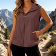 thumbnail image 3 of Lightweight Vest Jackets for Women Summer Sleeveless Zip Up Hooded Outerwear with Pockets Breathable Travel Hiking Vest, 3 of 9
