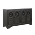 thumbnail image 2 of Home Fare Rustic Barn-Inspired Four Door Console in Distressed Charcoal Black, 2 of 10