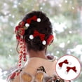 thumbnail image 6 of Pompoms Hairpin New Year Hair Clip Blingbling Elegant Christmas Barrette Bunches Headwear Sweet Balletcore Trend, 6 of 9