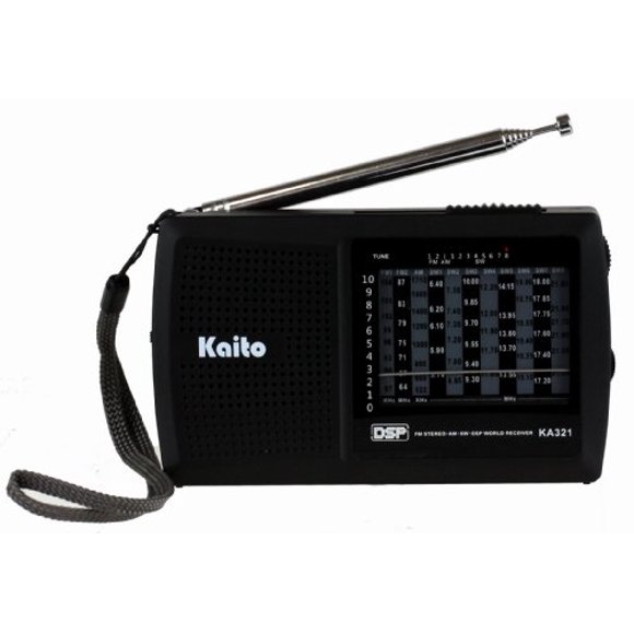 Radio de onda corta Kaito KA321 AM/FM 10 Bandas negro