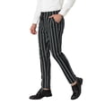 thumbnail image 4 of MODA NOVA Big & Tall Men's Striped Dress Pants Slim Fit Flat Front Trousers Black 38, 4 of 5