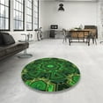 thumbnail image 3 of Ahgly Company Indoor Square Patterned Dark Forest Green Area Rugs, 7' Square, 3 of 6