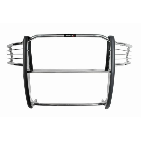 TrailFX Grille Guard E0042S TFX Grille Guards; Polished; Stainless Steel; 1-1/2 Inch Diameter; With Brush Guard; Without Skid Plate; Without Step Plate