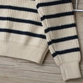 thumbnail image 3 of OGLCCG Kids Boys Striped Cardigan Sweaters Long Sleeve Stand Collar Zipper Knitted Sweater Fall Winter Warm School Uniform Knit Outwear 5-14 Years, 3 of 8
