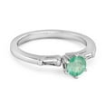 thumbnail image 2 of 0.10 Ct Emerald 925 Sterling Silver Solitaire Anniversary Women Valentines Day Gifts Ring, 2 of 3