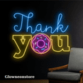 thumbnail image 2 of Glowneon Thank You Donut Neon Sign, Thank You Sign Wall Decor Bakery, 2 of 4