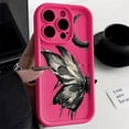 thumbnail image 6 of Phone Case for Women/Girls, Aesthetic Oil Painting Butterfly Silicone Phone Case Shockproof Bumper Back Cover Compatible with iPhone 15 Plus, Brown, 6 of 8