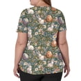 thumbnail image 5 of Easter Medical Scrubs Women Bunny Eggs Printed Stretch Fashion Nurse Working Uniform, Cozy V Neck Short Sleeve Pocket Tunic Tops Dark Green L, 5 of 5