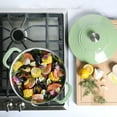 thumbnail image 3 of Martha Stewart Everyday Eastwick 7-Quart Enamel Cast Iron Dutch Oven Pot with Lid, Sage, 3 of 13