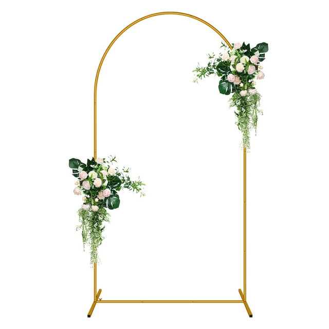Soporte con forma de arco metálico Youkelili, 2,2 m, dorado, para fiesta de boda