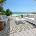 thumbnail image 6 of Addison Rugs Chantille Indoor/Outdoor Transitional Squares Taupe Washable Rectangle Rug, 3' x 5', 6 of 6