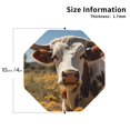 thumbnail image 2 of Lsque Countryside Flower Cow Pattern 4" Drink Coasters Set of 4, PVC Leather Absorbent Coasters, Table Coaster Set Decorative Coffee Cup Coasters Housewarming Gift -Octagon, 2 of 6