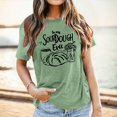 thumbnail image 2 of Womens Going Out Tops Casual Graphic Printed Crew Neck T Shirt Soft Blouses,Green,3XL, 2 of 4