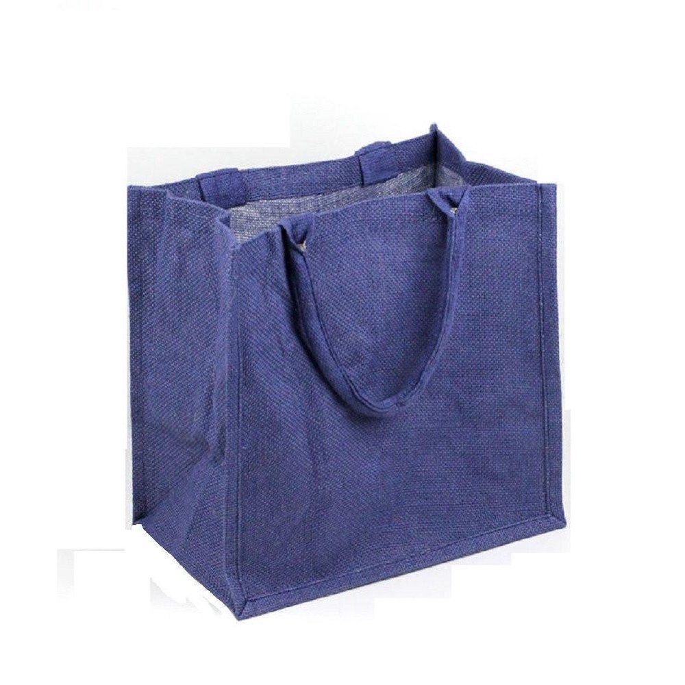 Large Wholesale Burlap Tote Bags with Full Gusset TJ888 Set of 6