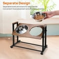 thumbnail image 5 of Walnest Elevated Dog Bowls Stand with 2 Stainless Steel Dishes&Non-Slip Feet,Adjustable Raised Cat Dog Bowl Stand Feeder Dog Food and Water Bowls for Medium/Large Dogs Cats and Pet,Walnut, 5 of 9