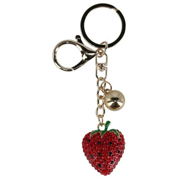 CTM  Rhinestoned Shimmer Strawberry Bag Charm (Women)