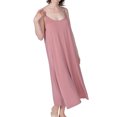 thumbnail image 4 of Defitshape Women's Plus Size Bamboo Nightgown Cami Cotton Sleepwear Sleeveless Loungewear Soft Summer Night Pajama Sleep Dress Knee Length Nightwear Pink 1X, 4 of 5