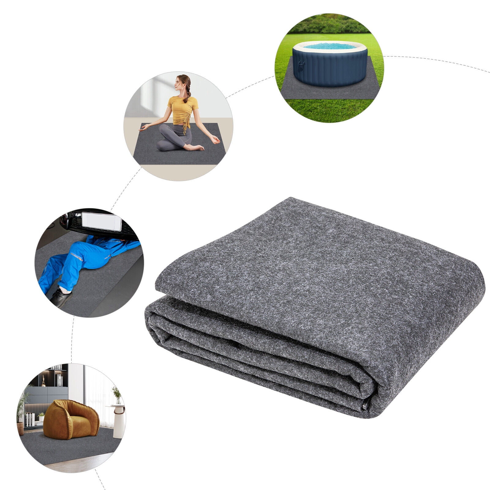 90x99 Inch Large Hot Tub Pad Inflatable Swimming Pool Mats Outdoor Indoor Ground
