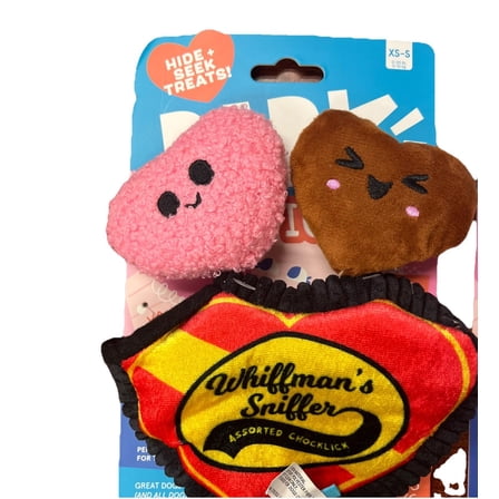 Bark Hide & Seek Treats Whiffman's Sniffer Chocklick Squeaker Dog Toy Sizes XS-S