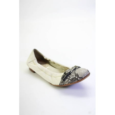 

Pre-owned|AGL Attilio Giusti Leombruni Womens Leather Cap Toe Ballet Flats White Size 37 7