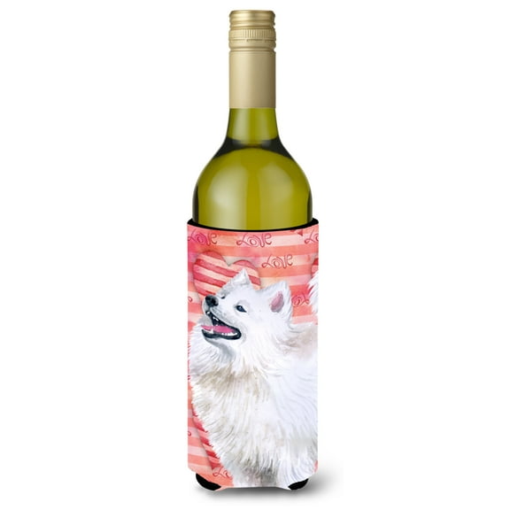 Carolines Treasures BB9778LITERK Samoyed Love Wine Bottle Beverge Insulator Hugger  Wine Bottle multicolor