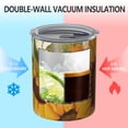 thumbnail image 2 of 12oz Coffee Tumblers Beige Calligraphy Sunflower Pattern Stainless Steel Vacuum Insulated Travel Tumbler Coffee Cups Mug with Lid and Straw with Cleaning Brush for Cold & Hot Drinks, 2 of 5