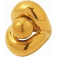 thumbnail image 6 of Round Ball Chunky Gold Ring for Women Layered Statement Ring Exaggerated Oval Thick Dome Finger Band Geometric Stackable Rings Comfort Fit, 6 of 10