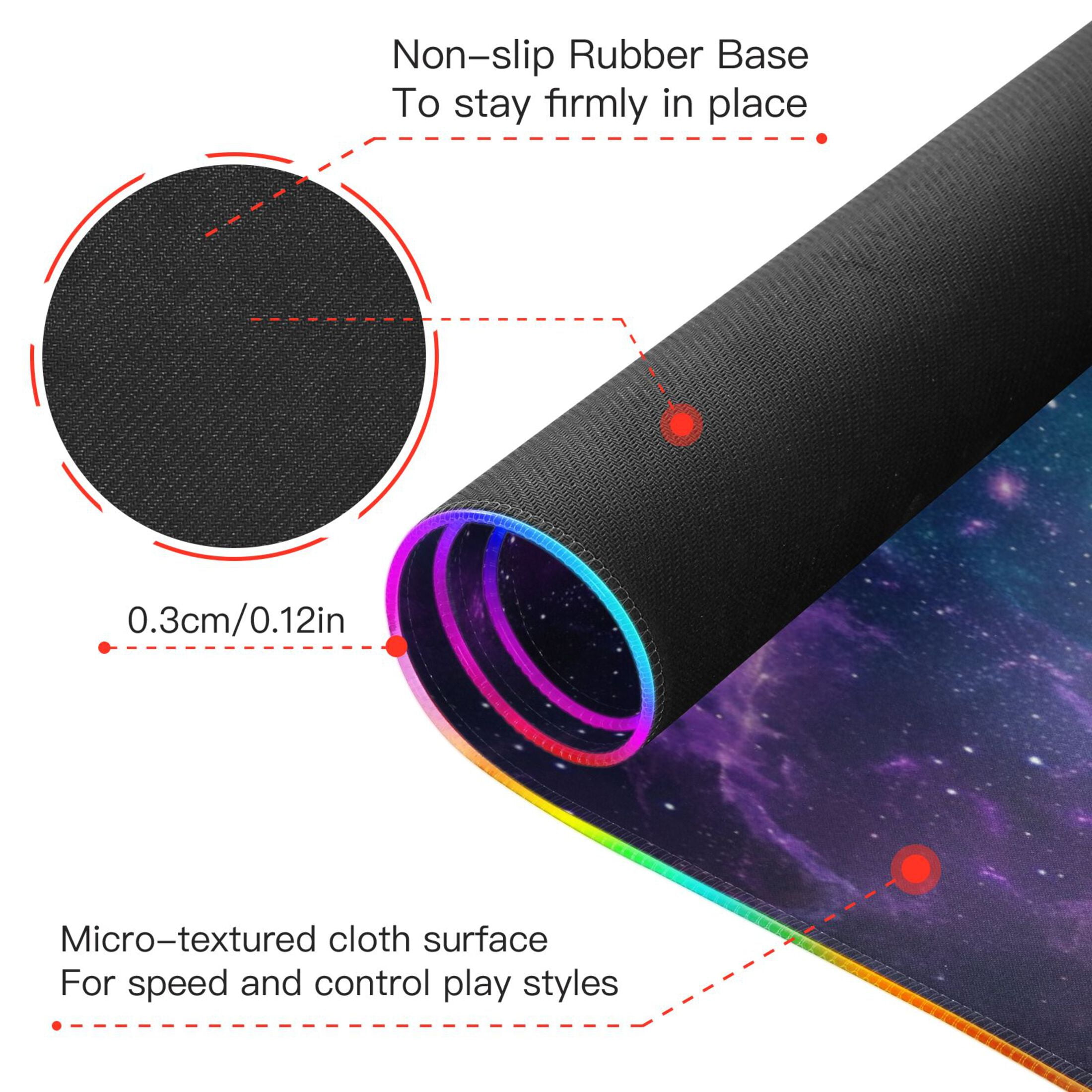 Wireless Charging Mouse Pad Large RGB Gaming Desk Mat 13 Light Modes Mousepad 31.5x11.8 Nebula and Planet
