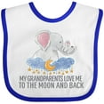 thumbnail image 3 of Inktastic My Grandparents Loves Me to the Moon and Back Elephants Boys or Girls Baby Bib, 3 of 4