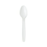 Great Value White Plastic Disposable Spoons, 100 Count