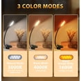 thumbnail image 2 of Lámpara de lectura con 16 LED, recargable por USB, con clip, 9 modos de brillo y 3 temperaturas de color, cuello flexible de 360°, ideal para cama, libro, luz de noche y mesita de noche., 2 of 5