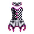 thumbnail image 1 of Alvivi Costume de Danse Clown pour Filles Justaucorps Sans Manches Robe de Danse Ballet Tenue de Cirque Halloween Noir&Blanc 10, 1 of 7