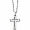thumbnail image 1 of Stainless Steel Brushed And Polished Cut-Out Cross 20In Necklace Made In China -Jewelry By Sweet Pea, 1 of 8