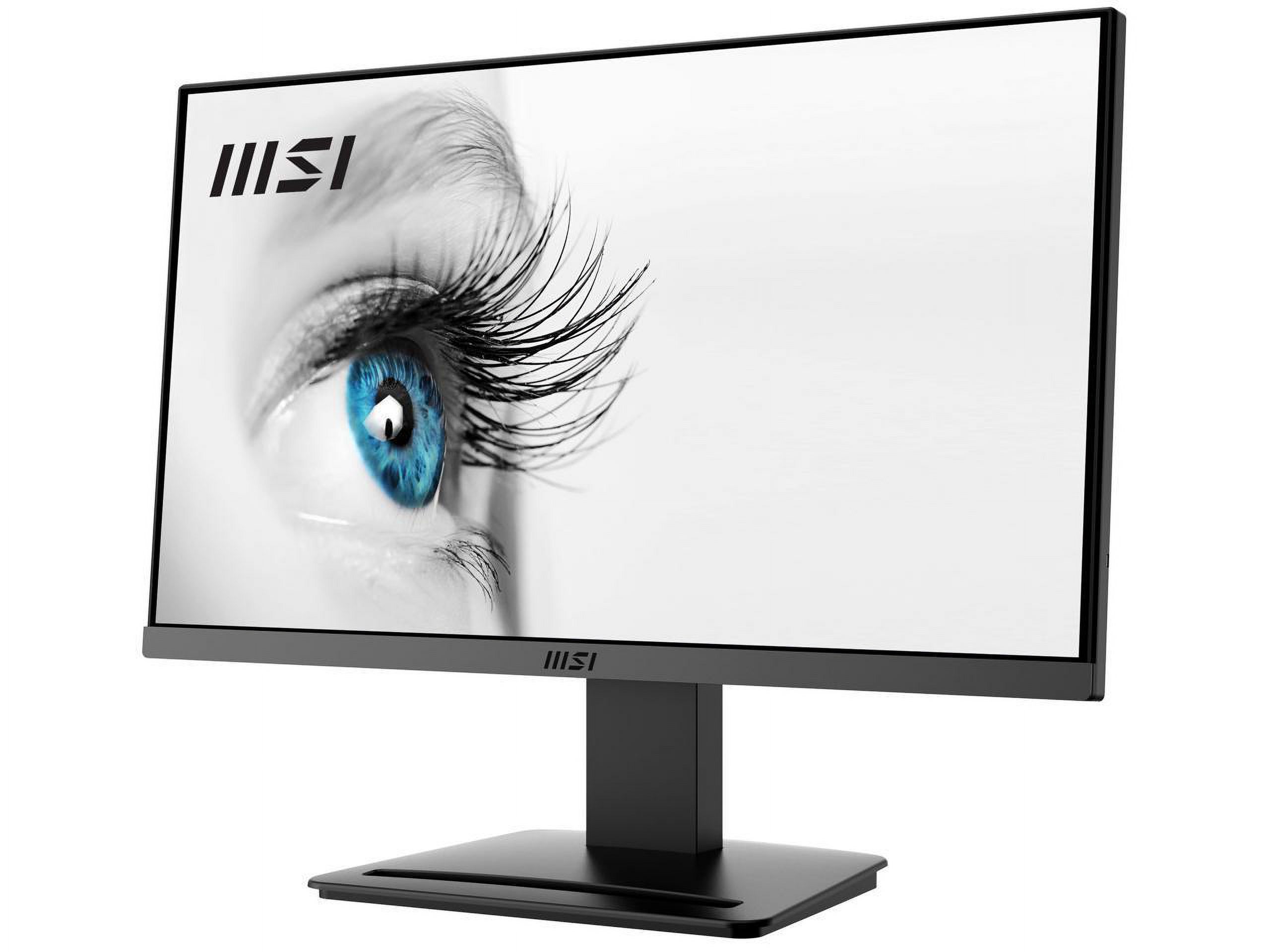 MSI PRO MP223, 22" VA 1920 x 1080 (FHD) Computer Monitor, 100Hz, Adaptive-Synch, HDMI, Video Port, VESA Mountable, Tilt, 1ms, Black