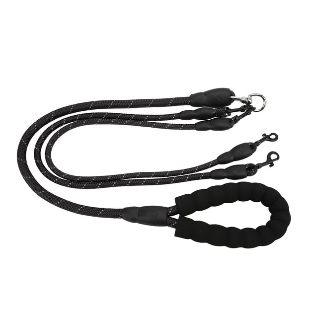 Dog Leash, Shock Absorbing 360° Rotation Dog Training Leash Control Comfortable With Foam Handle For Hiking For Beach Black,Red
