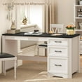 thumbnail image 6 of Vabches 55" W Executive Desk with 3 Drawers, Farmhouse Home Office Desk with File Cabinet and 2 Drawers, Wooden Workstation for Work Study Writing, 6 of 7