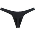 thumbnail image 3 of Botmois Men's Solid Spandex Briefs Cheeky Bikini Thongs Comfortable Tangas Quick-dry Micro Bottom Bathing Suit Underwear Black XL, 3 of 3