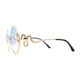 thumbnail image 3 of Womens Serpent Snake Jewel Arm Round Circle Metal Rim Sunglasses Gold Blue, 3 of 4