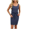 thumbnail image 2 of ICHUANYI Cotton Nightgowns for Women Sleeveless Night Shirts Tank Sleepwer Solid Color Scoopneck Short Sleepshirt, 2 of 9