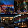 thumbnail image 6 of Meteor Shower Rain Lights, 8 Tubes 192 LED Falling Rain Lights Extendable Icicle Cascading Plug in Snow String Lights for Holiday Party Patio Garden Decoration (Multi-Colored), 6 of 7