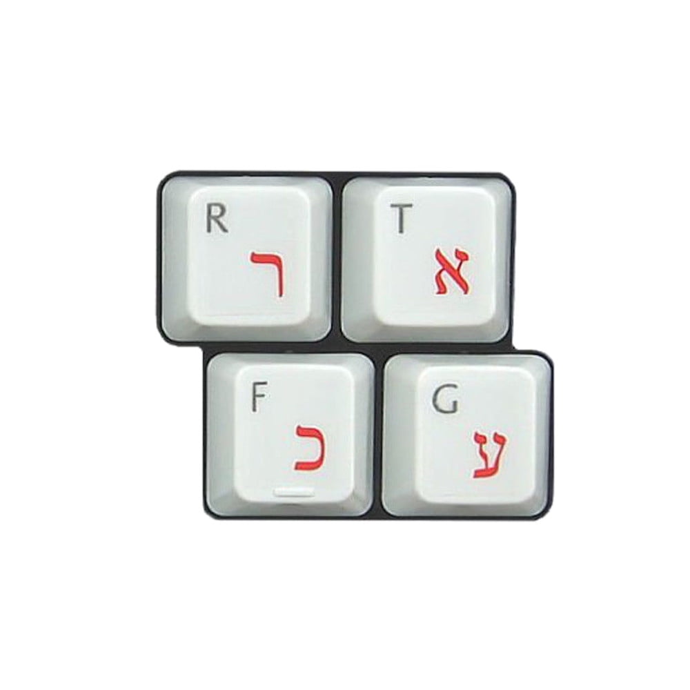 Hebrew Transparent Label for Computer Keyboard with Black Letters