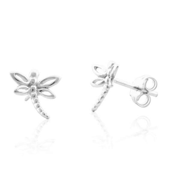 SilverCloseOut Sterling Silver Dragonfly Stud Earrings