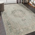 thumbnail image 5 of 4' x 6' Sea Green Medallion Power Loom Area Rug, 5 of 5