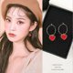 thumbnail image 4 of 1 par de pendientes con forma de corazón rojo, colgantes circulares para mujer, 4 of 8