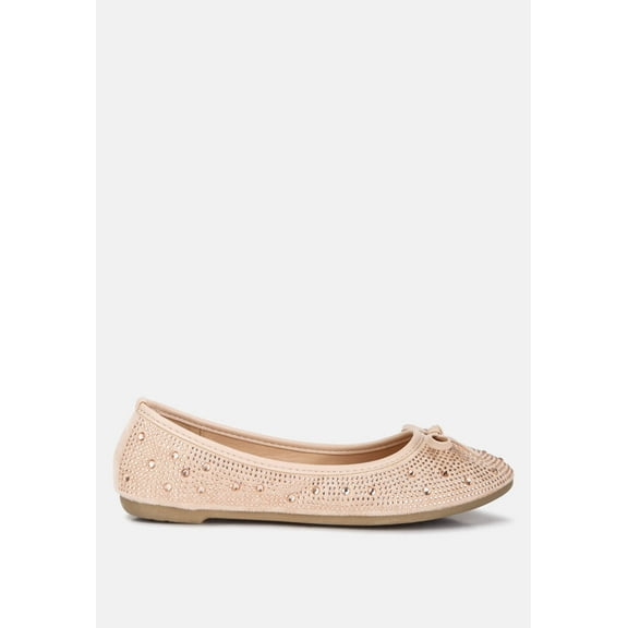 Hosana Rhinestones And Stud Embellished Ballet Flats